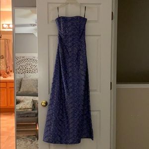 Blue Strapless Stunner of a dress!!